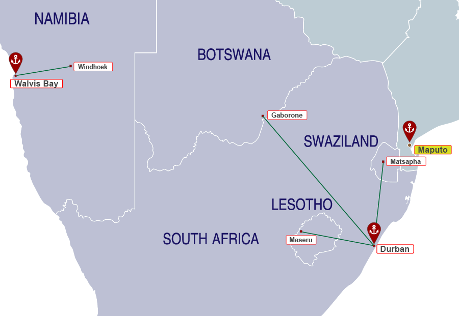 Southern Africa Delivery Map thumbnail